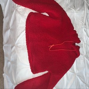 Red cropped hoodie